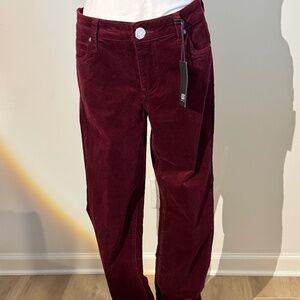 KUT, Karen Baby Bootcut Corduroys, Maroon, Size 6